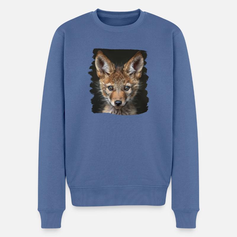 Kojoten Kojote - Männer Premium Bio Pullover - Taubenblau