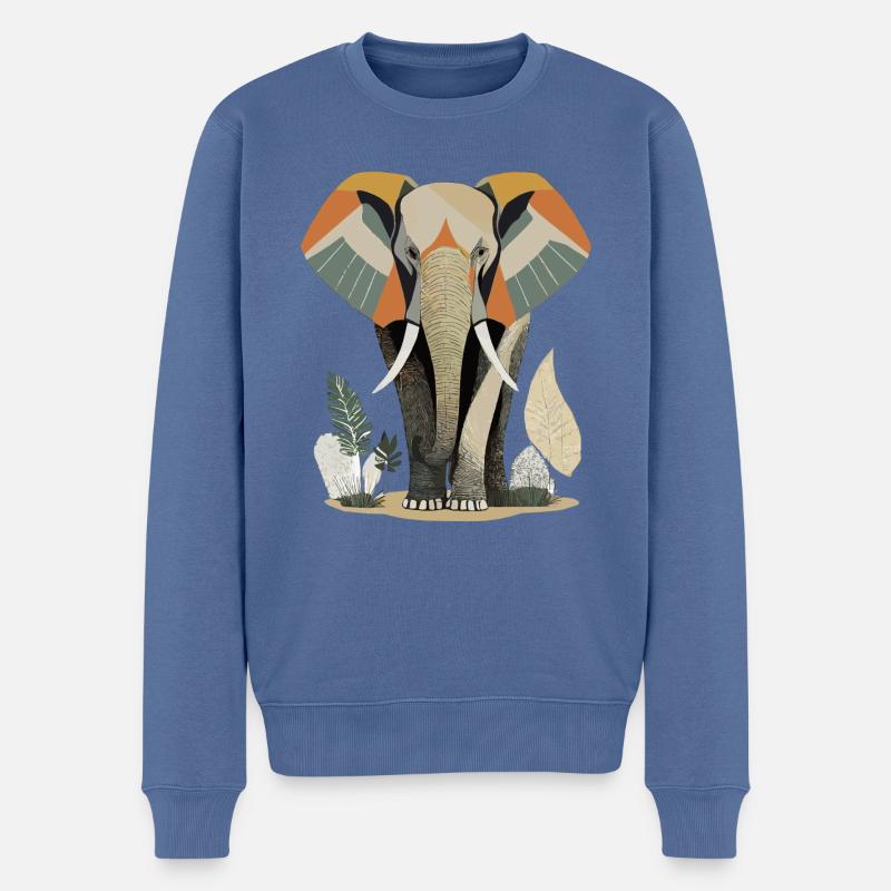 elefant, zoo, Savanne tiere, tierliebhabern, - Männer Premium Bio Pullover - Taubenblau