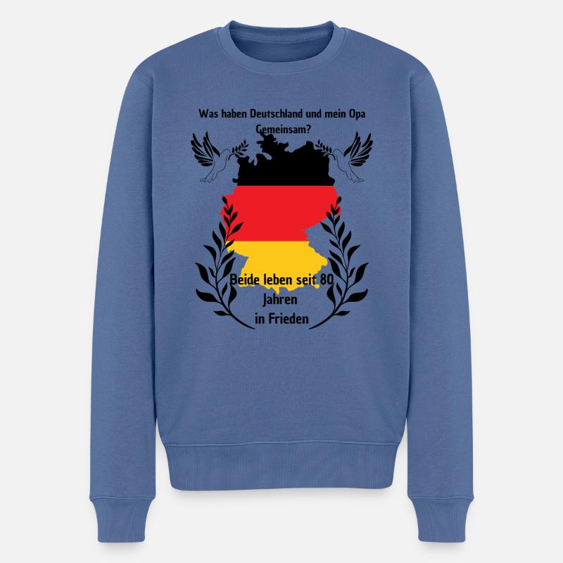 Frieden in deutschland - Männer Premium Bio Pullover - Taubenblau