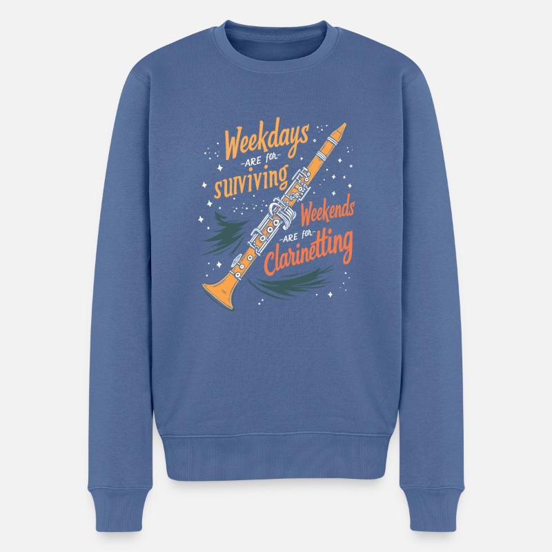 Klarinette Klarinettist - Männer Premium Bio Pullover - Taubenblau