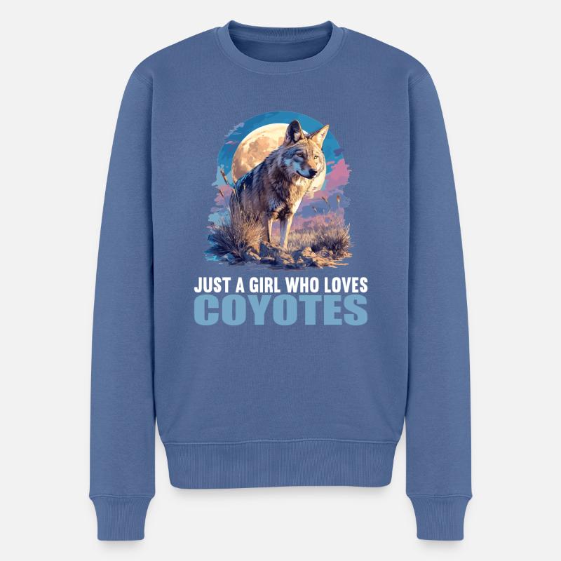 Kojoten Kojote - Männer Premium Bio Pullover - Taubenblau