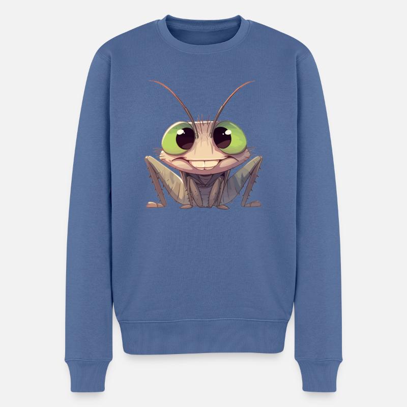 Grillen Grille - Männer Premium Bio Pullover - Taubenblau