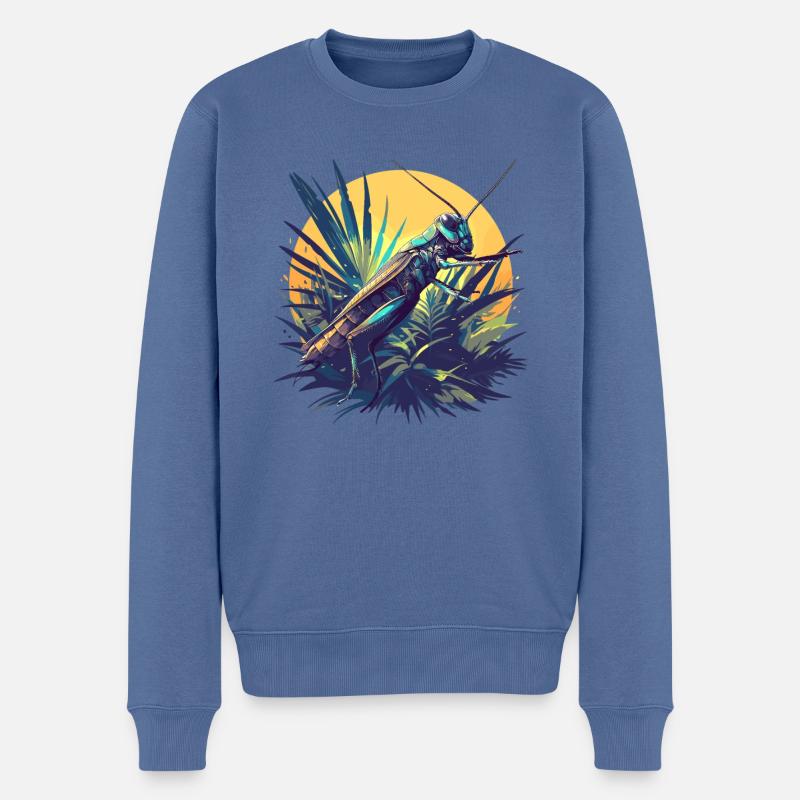 Grillen Grille - Männer Premium Bio Pullover - Taubenblau