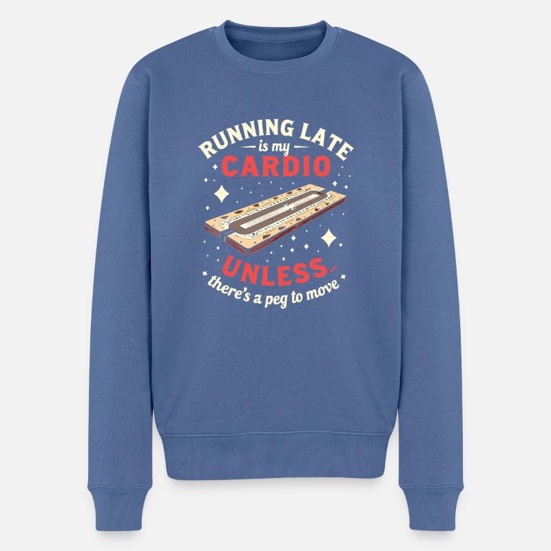 Cribbage - Pull Premium bio Homme - bleu pigeon