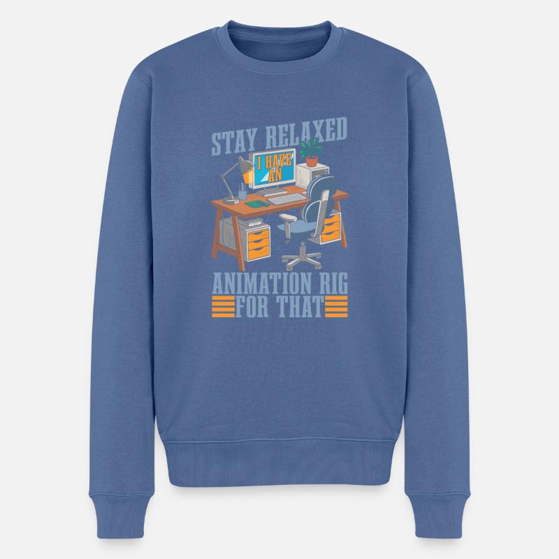 Animator - Männer Premium Bio Pullover - Taubenblau