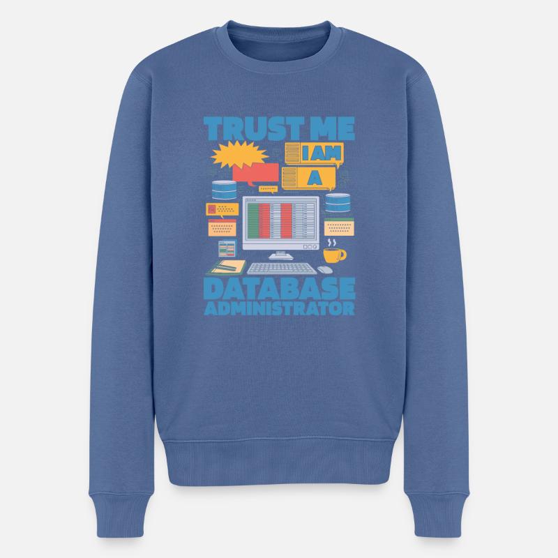Administrateur de base de données - Pull Premium bio Homme - bleu pigeon
