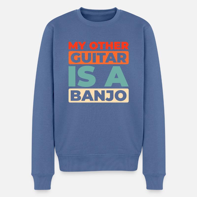 Banjo - Männer Premium Bio Pullover - Taubenblau