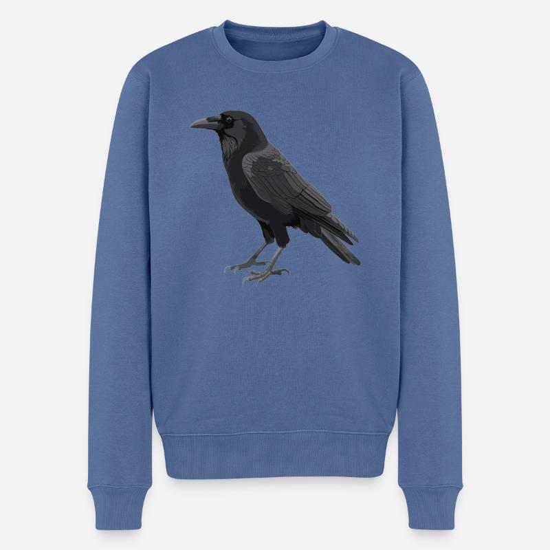 Krähen Krähe - Männer Premium Bio Pullover - Taubenblau