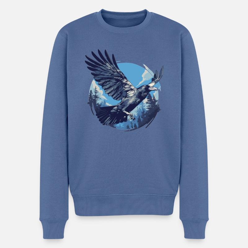 Krähen Krähe - Männer Premium Bio Pullover - Taubenblau
