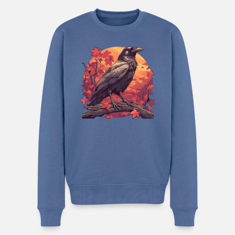 Krähen Krähe - Männer Premium Bio Pullover - Taubenblau