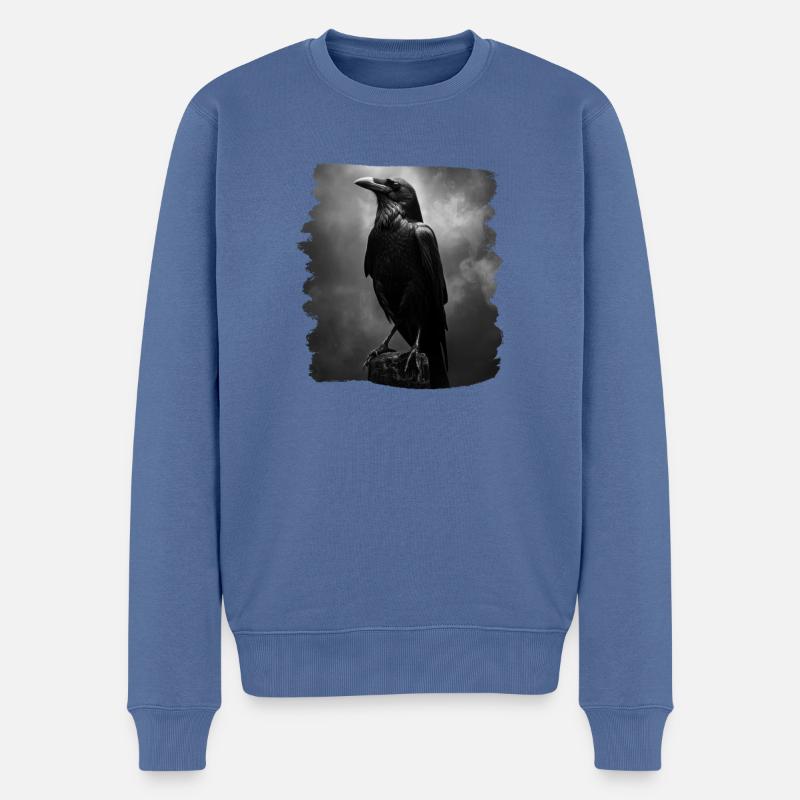 Krähen Krähe - Männer Premium Bio Pullover - Taubenblau