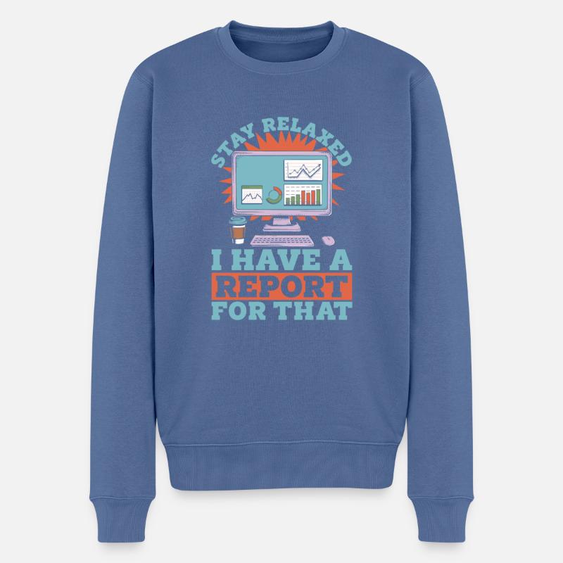 Analyste de marché - Pull Premium bio Homme - bleu pigeon