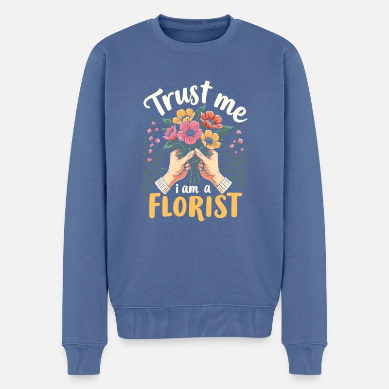 Florist Floristik Floristin - Männer Premium Bio Pullover - Taubenblau