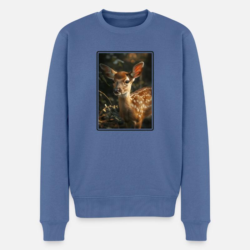 Cerf Cerf - Pull Premium bio Homme - bleu pigeon