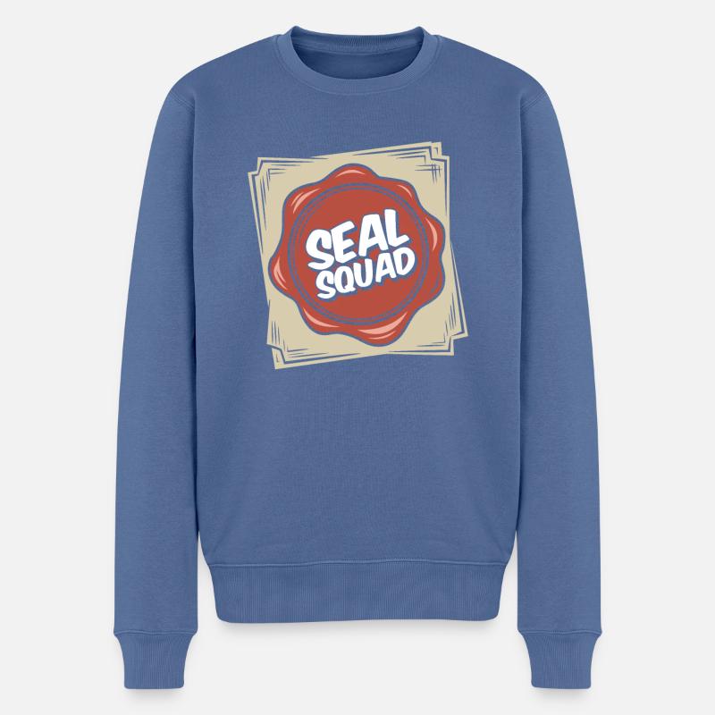 Notaire Kader - Pull Premium bio Homme - bleu pigeon