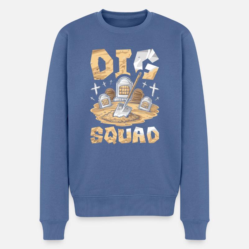 Cadre d’assistant funéraire fossoyeur - Pull Premium bio Homme - bleu pigeon