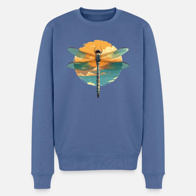 Libellen Libelle - Männer Premium Bio Pullover - Taubenblau