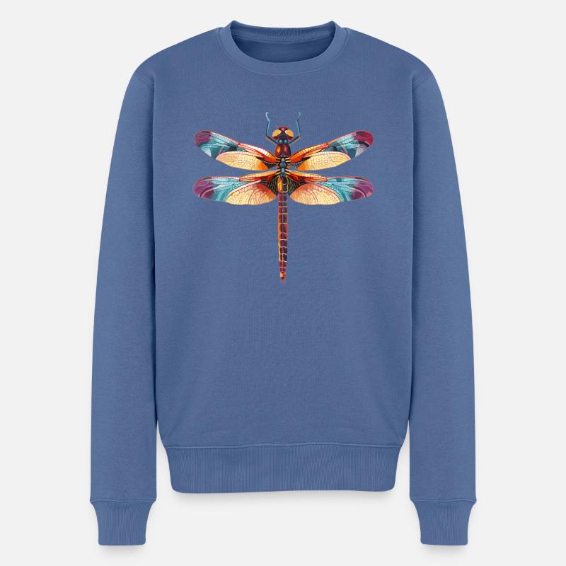 Libellen Libelle - Männer Premium Bio Pullover - Taubenblau