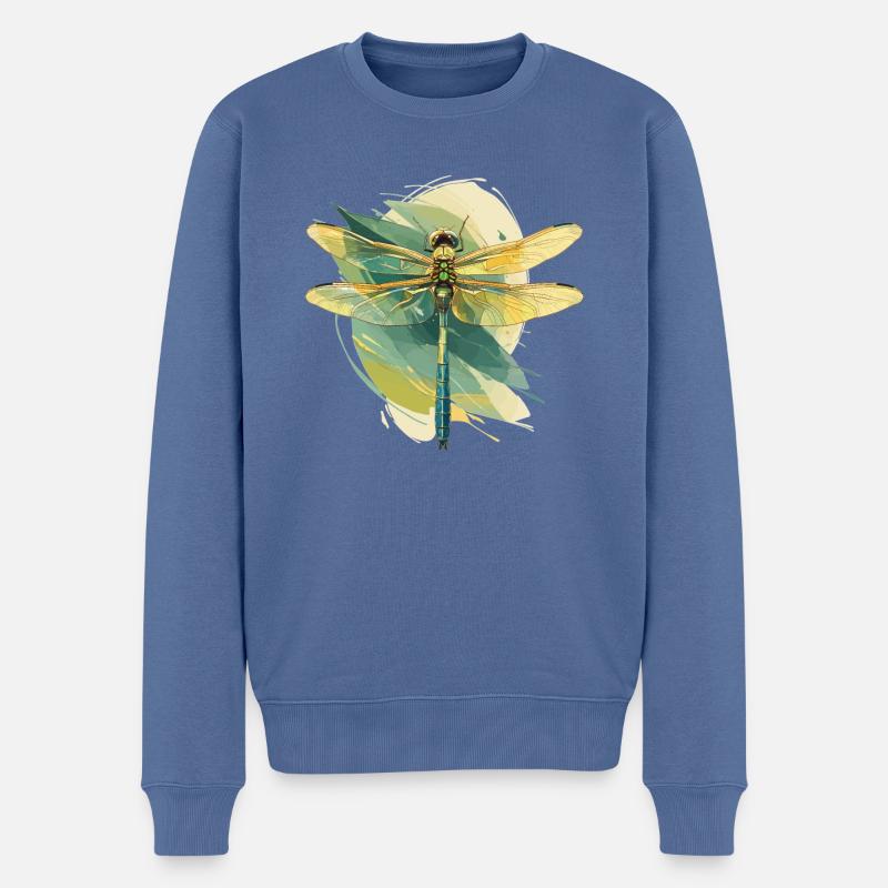 Libellen Libelle - Männer Premium Bio Pullover - Taubenblau