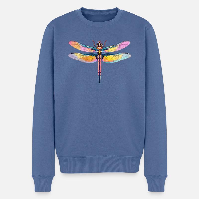 Libellen Libelle - Männer Premium Bio Pullover - Taubenblau