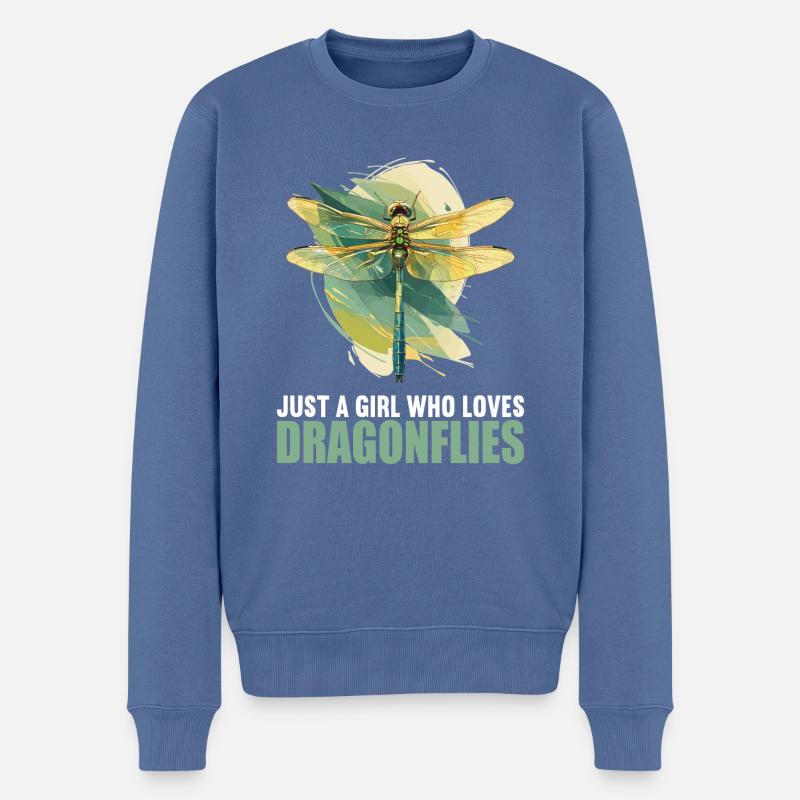 Libellen Libelle - Männer Premium Bio Pullover - Taubenblau