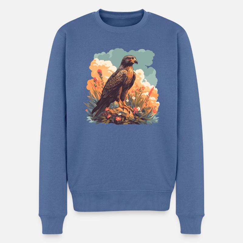 Falken Falke - Männer Premium Bio Pullover - Taubenblau