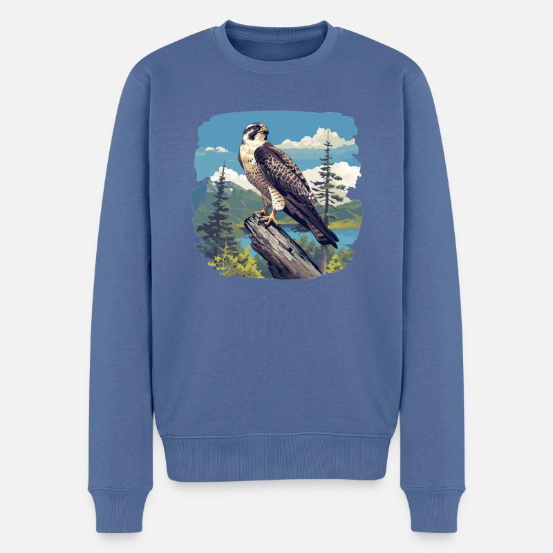 Faucon Faucon - Pull Premium bio Homme - bleu pigeon