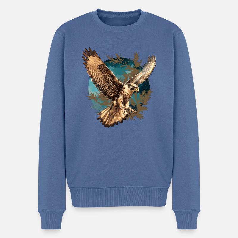 Falken Falke - Männer Premium Bio Pullover - Taubenblau