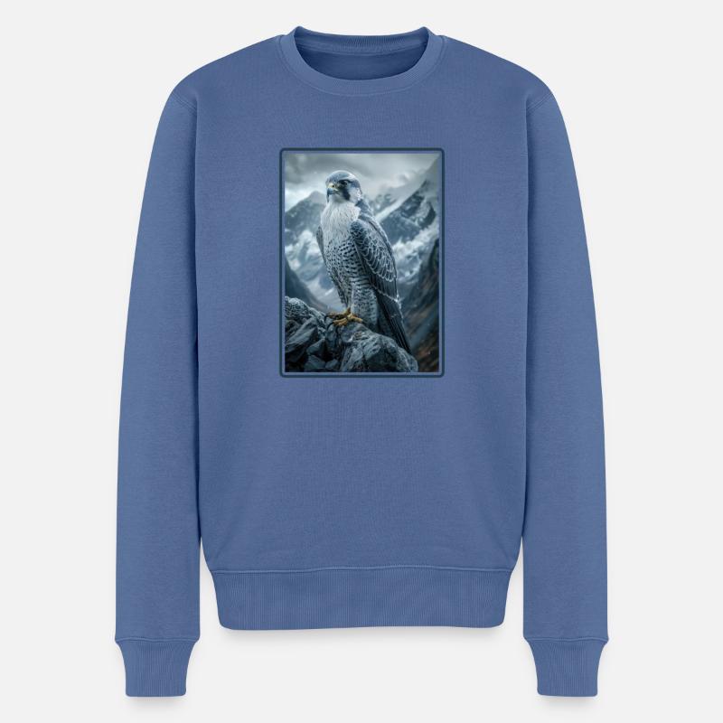 Falken Falke - Männer Premium Bio Pullover - Taubenblau