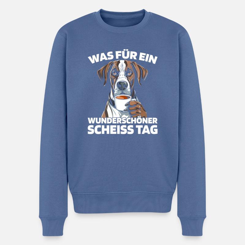 Deutsche Dogge Halten Sie Bitte Die Fresse - Männer Premium Bio Pullover - Taubenblau