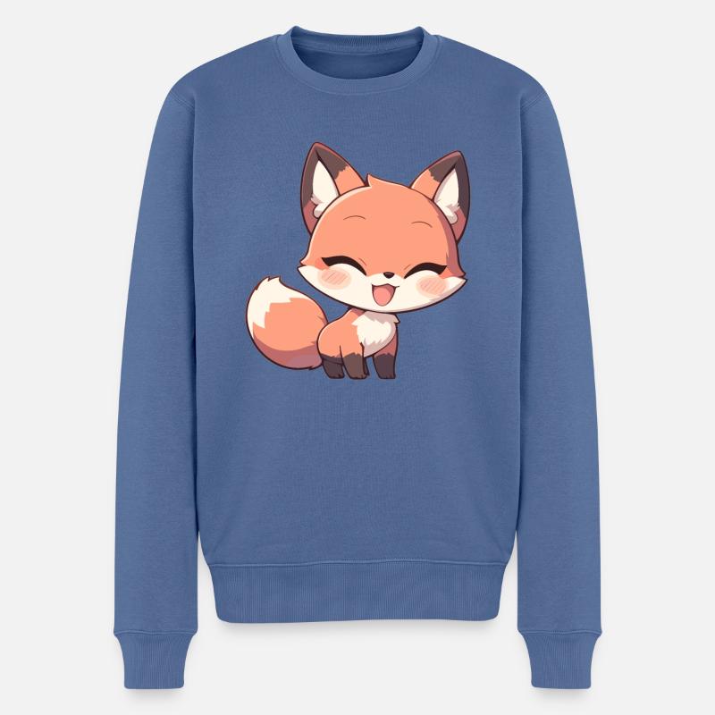 Füchse Fuchs - Männer Premium Bio Pullover - Taubenblau