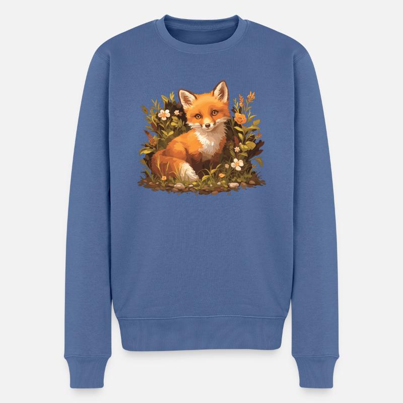 Renards Renard - Pull Premium bio Homme - bleu pigeon