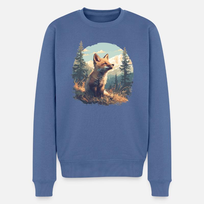Renards Renard - Pull Premium bio Homme - bleu pigeon