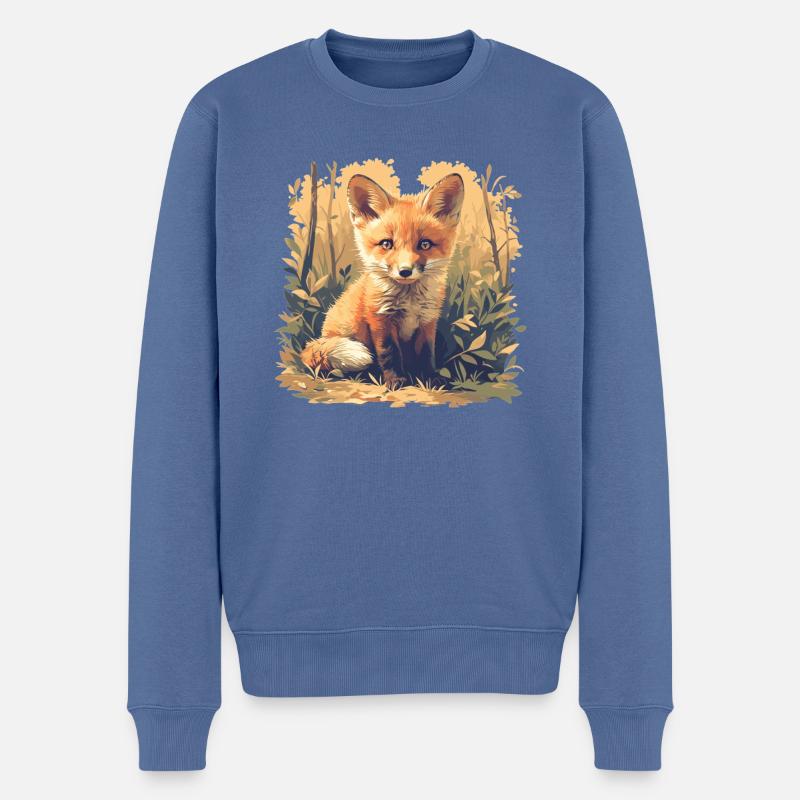 Füchse Fuchs - Männer Premium Bio Pullover - Taubenblau