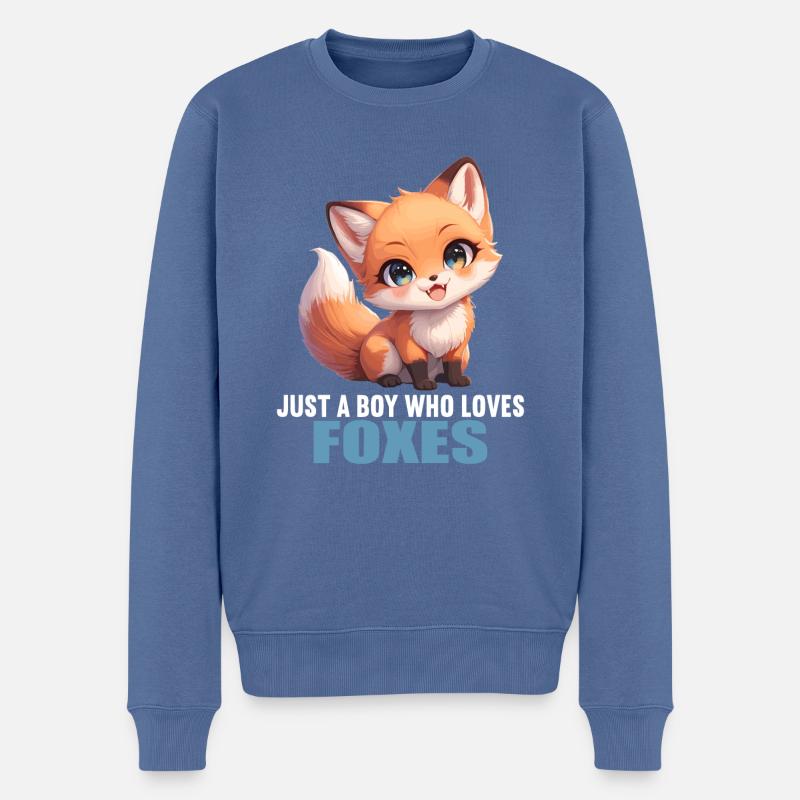 Füchse Fuchs - Männer Premium Bio Pullover - Taubenblau
