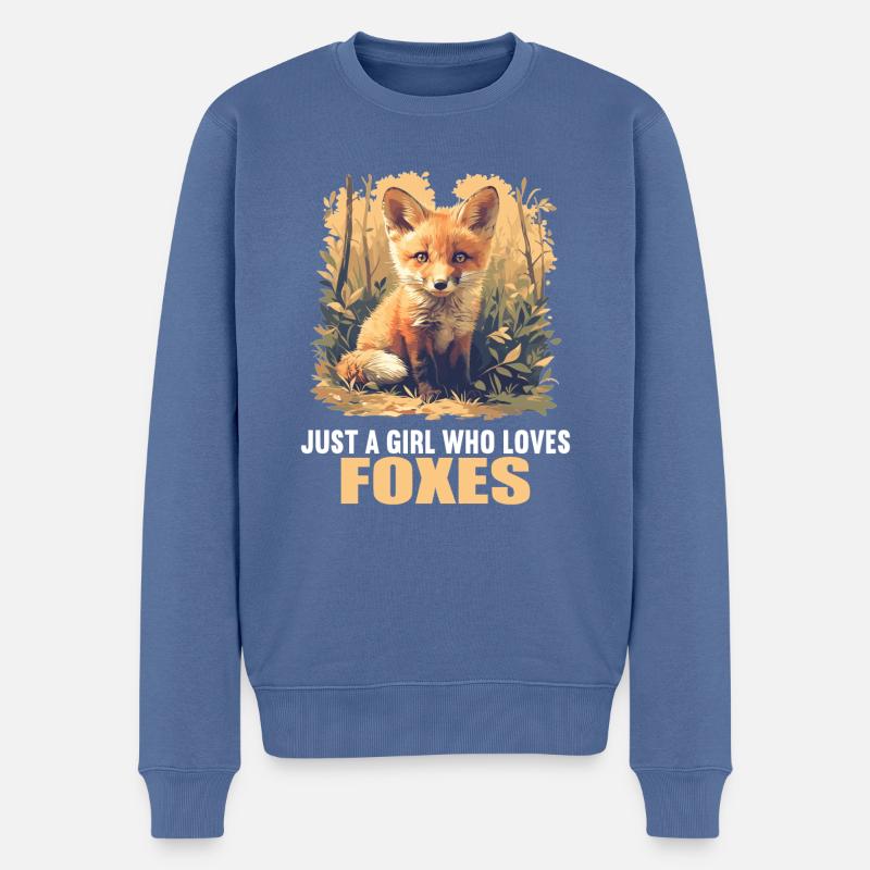 Füchse Fuchs - Männer Premium Bio Pullover - Taubenblau