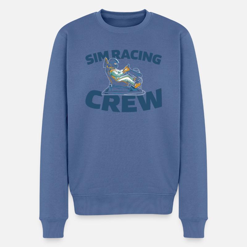 Sim Racing - Pull Premium bio Homme - bleu pigeon