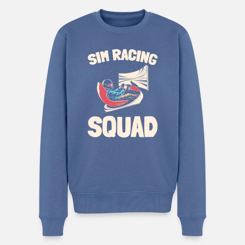 Sim Racing - Pull Premium bio Homme - bleu pigeon