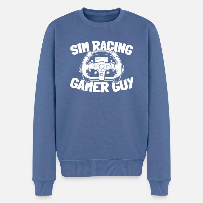 Sim Racing - Männer Premium Bio Pullover - Taubenblau