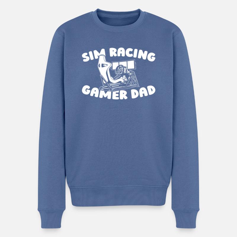 Sim Racing - Pull Premium bio Homme - bleu pigeon