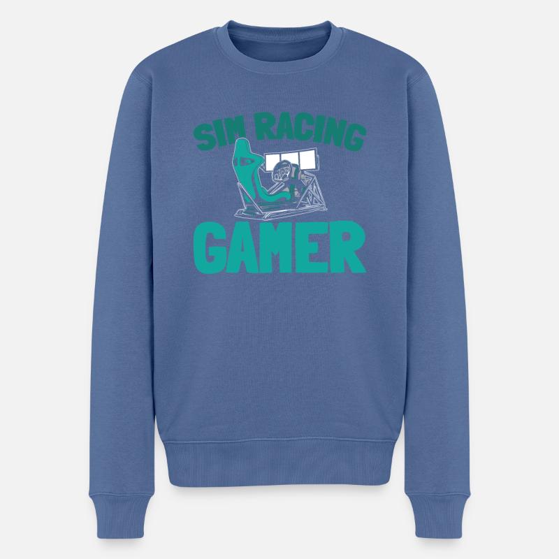 Sim Racing - Männer Premium Bio Pullover - Taubenblau