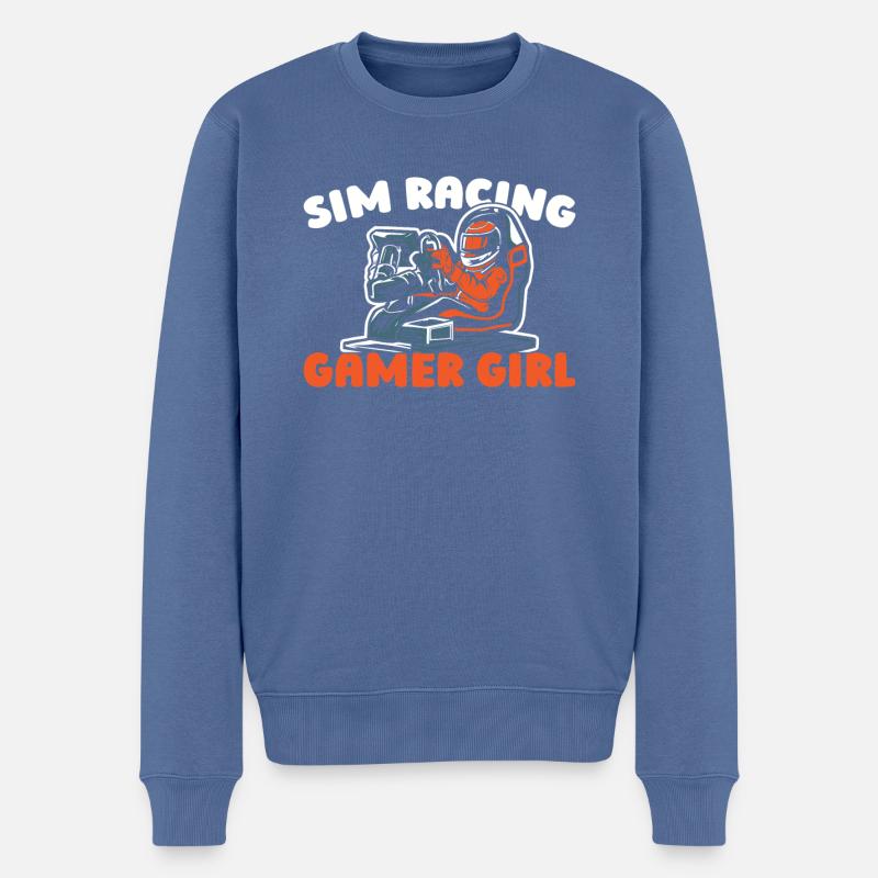 Sim Racing - Pull Premium bio Homme - bleu pigeon
