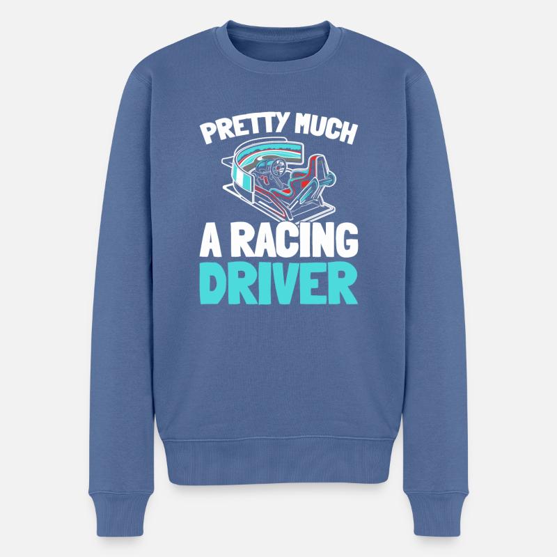 Sim Racing - Pull Premium bio Homme - bleu pigeon