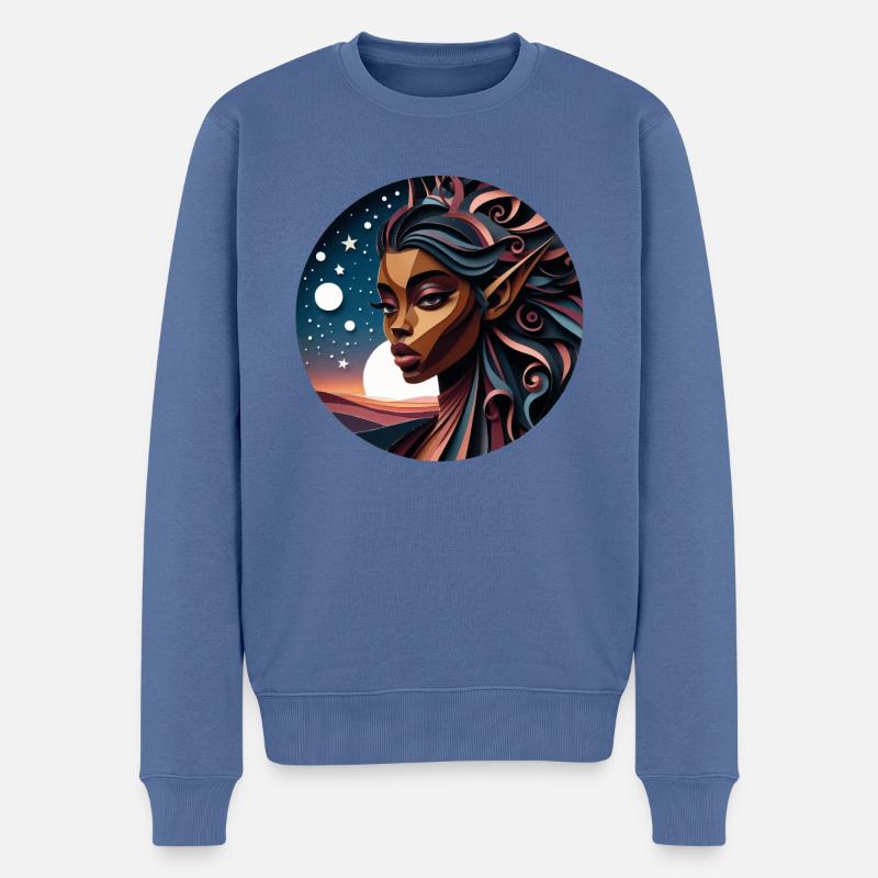 Elfe, Fee, Fantasy - Männer Premium Bio Pullover - Taubenblau