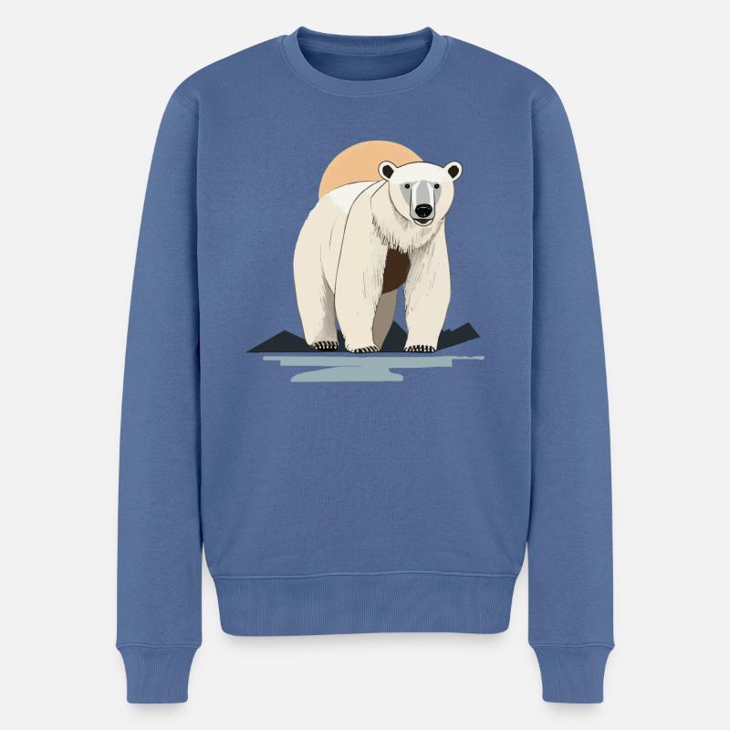 Eisbär - Männer Premium Bio Pullover - Taubenblau