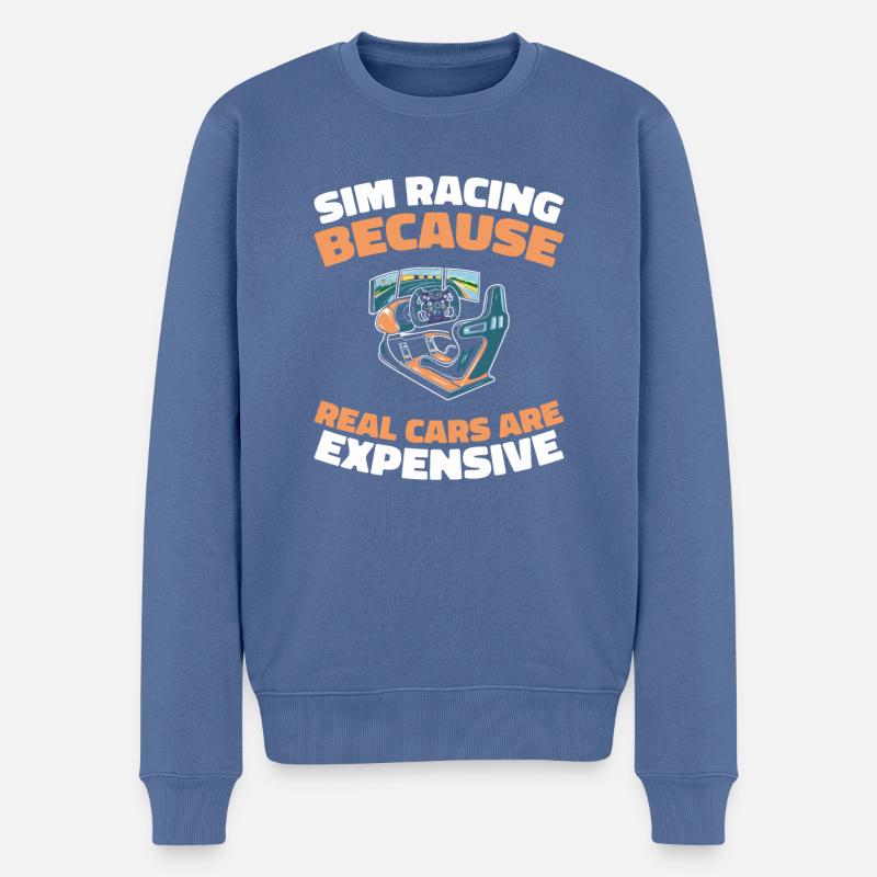 Sim Racing - Pull Premium bio Homme - bleu pigeon