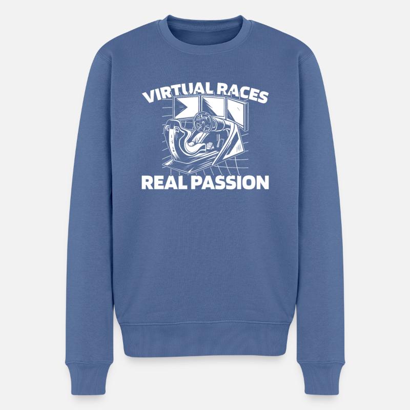 Sim Racing - Pull Premium bio Homme - bleu pigeon