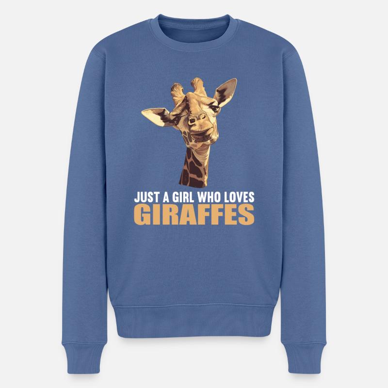 Giraffen Giraffe - Männer Premium Bio Pullover - Taubenblau