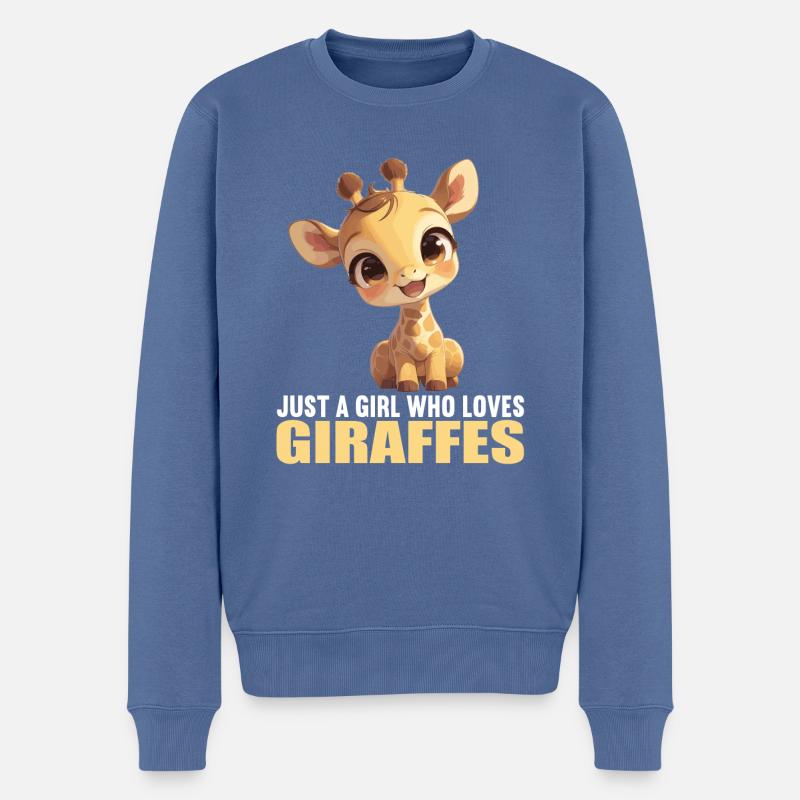 Giraffen Giraffe - Männer Premium Bio Pullover - Taubenblau