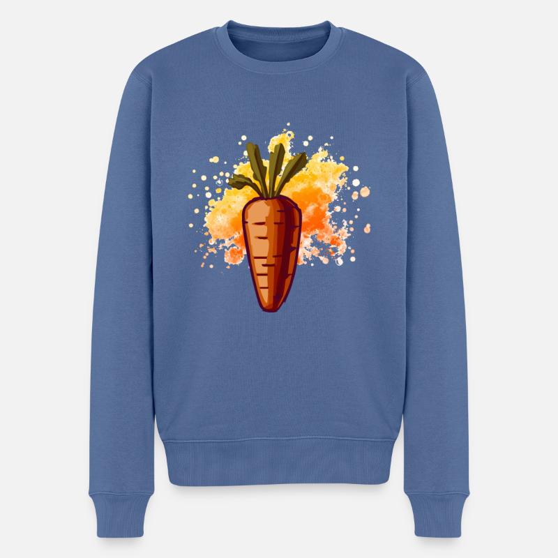 Vegetarier Veganer Karotte Möhre Design - Männer Premium Bio Pullover - Taubenblau